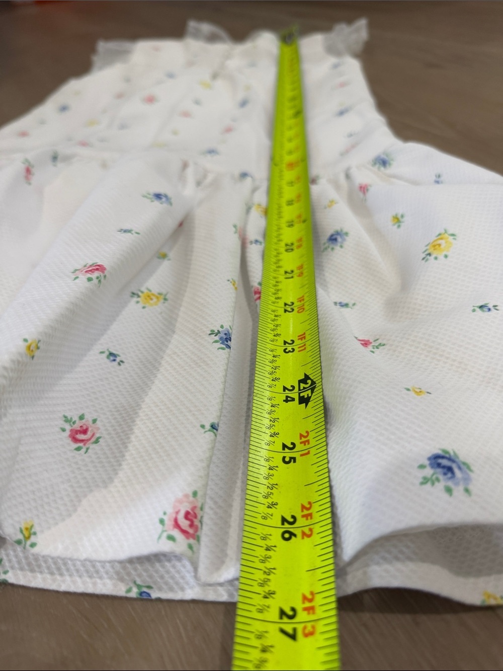 Janie and Jack White Floral Drop Waist Cotton Dress Flutter Sleeve Sz 8 - Picture 6 of 9